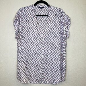 Pleione Paisley Print Blouse Size Large